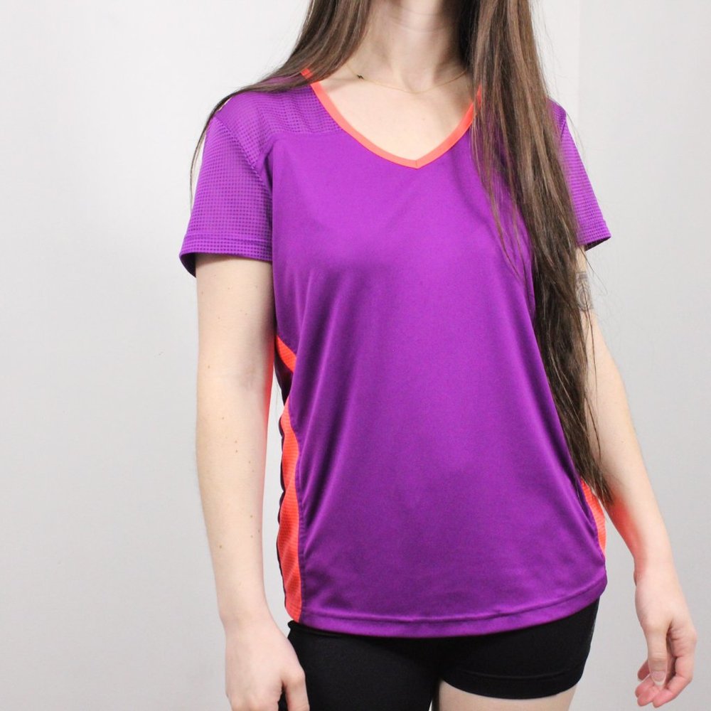 *Reebok Purple V-Neck T-Shirt